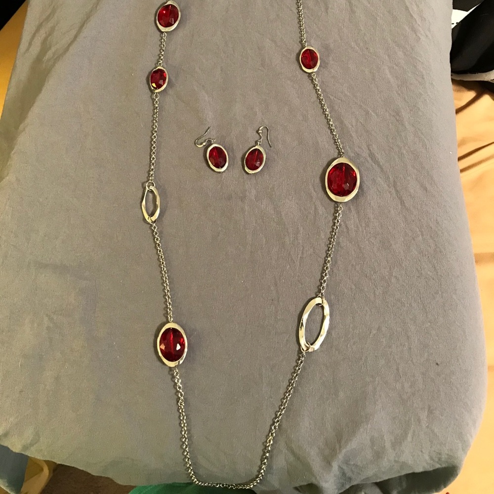 Long Necklace & Earrings Set